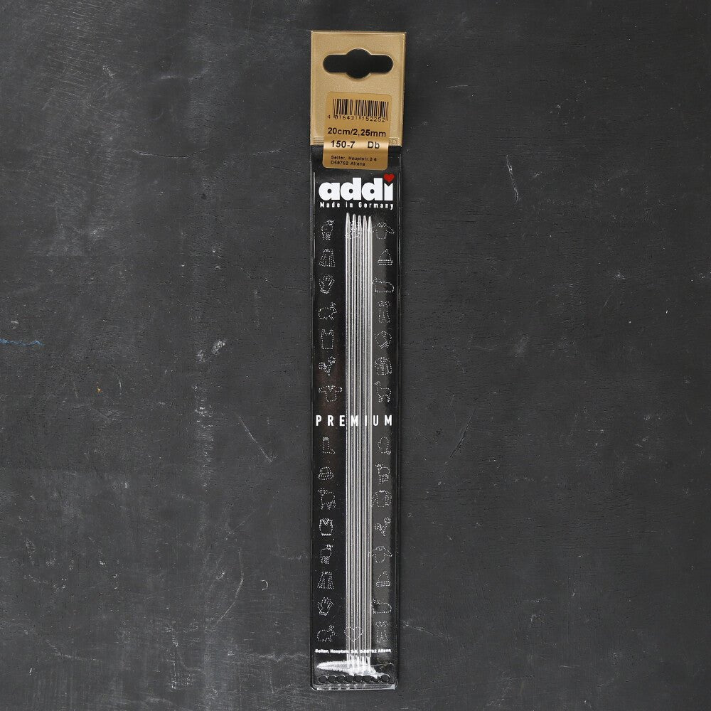 Addi 2,25mm 20cm Çelik Çorap Şişi - 150-7 - Hobium